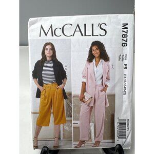 McCalls M7876 Womens Jacket Pants Sewing Pattern Size 14 16 18 20 22 Uncut